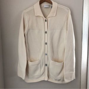 VINTAGE cotton sweater jacket or cardigan by Liz Claiborne